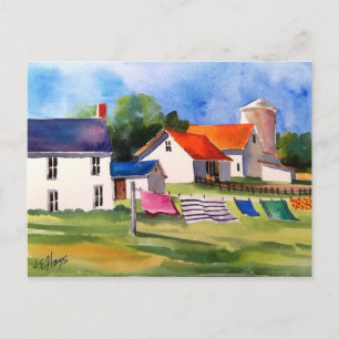 Pennsylvania Farm & Washline Postcard