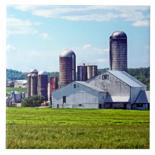 Pennsylvania Farm With Silos Tile (Front)