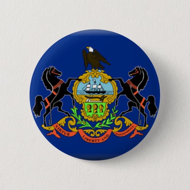 Pennsylvania Flag 6 Cm Round Badge (Front)