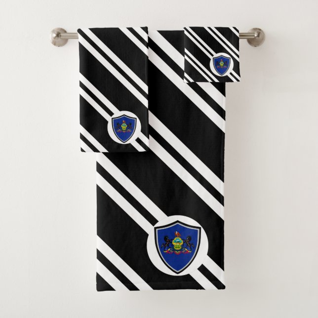 Pennsylvania flag bath towel set (Insitu)