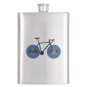 Pennsylvania Flag Cycling Hip Flask