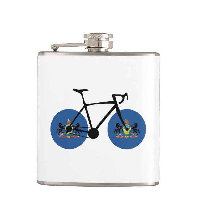 Pennsylvania Flag Cycling Hip Flask (Front)