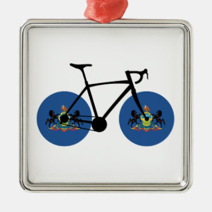 Pennsylvania Flag Cycling Metal Tree Decoration