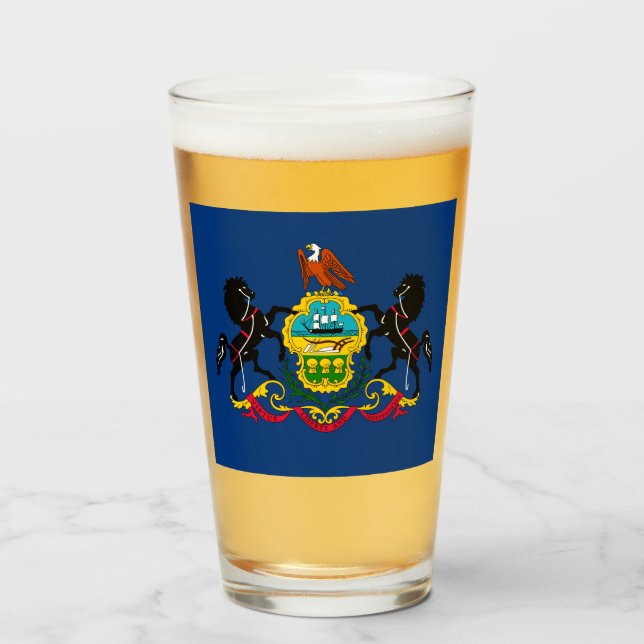 Pennsylvania flag  glass (Front Filled)