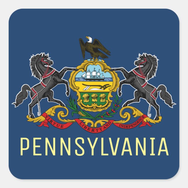 Pennsylvania Flag Square Sticker (Front)