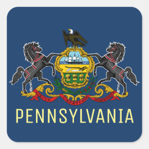 Pennsylvania Flag Square Sticker