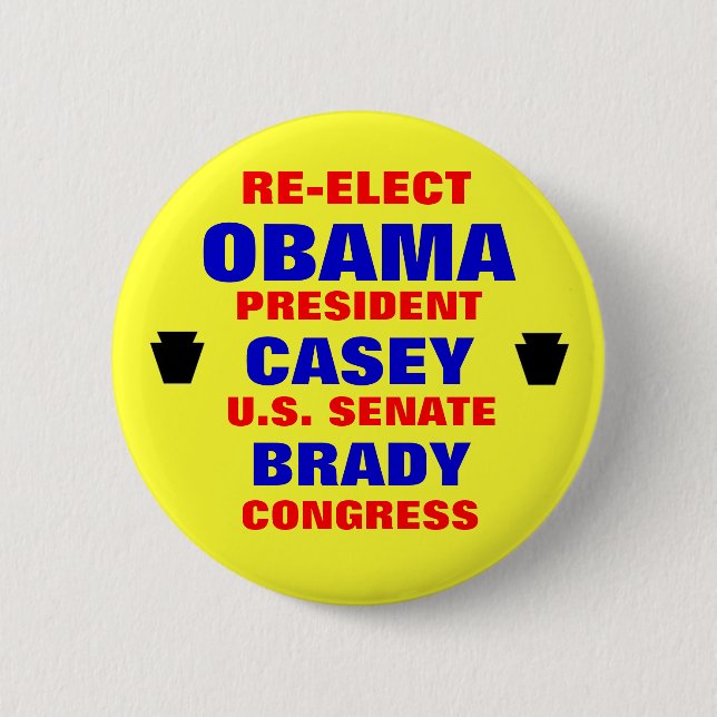 Pennsylvania for Obama Casey Brady 6 Cm Round Badge (Front)