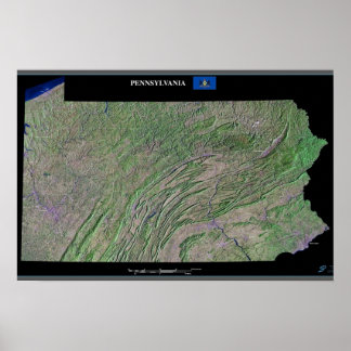 Pennsylvania from space satellite poster
