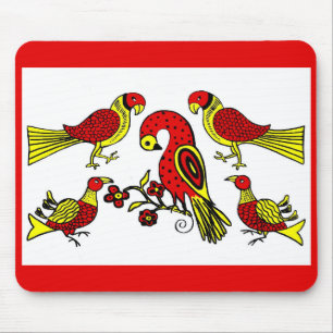 Pennsylvania German folk art birds Mouse Mat