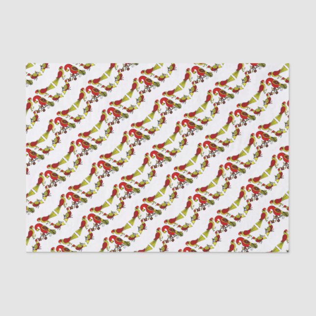 Pennsylvania German folk art birds Tissue Paper (Front)