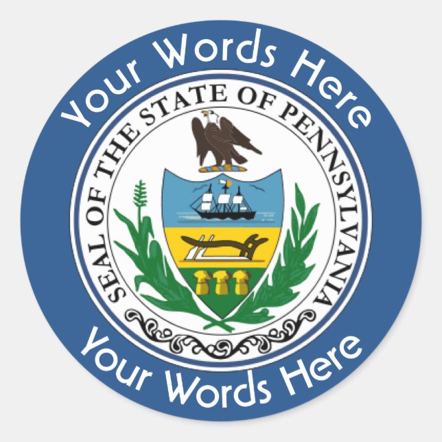 Pennsylvania Great Seal Custom Sticker (Front)