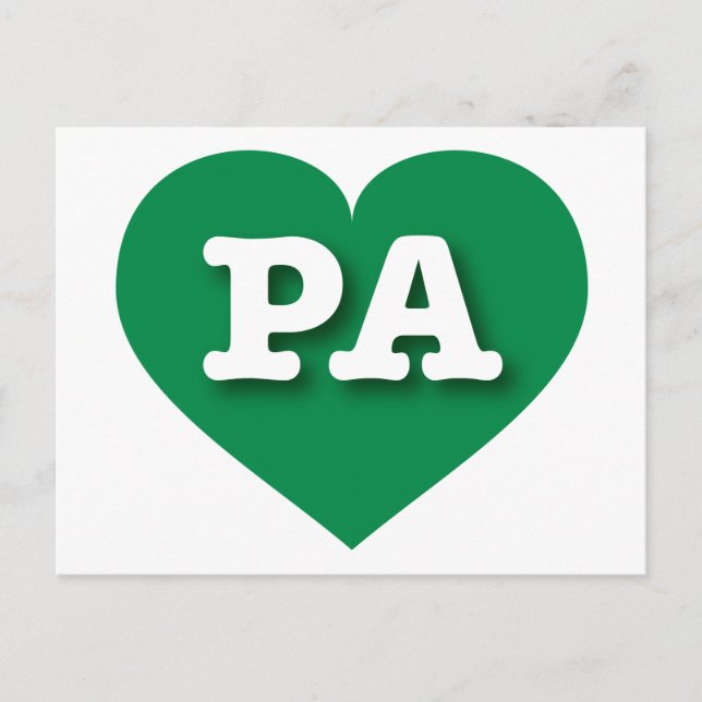 Pennsylvania Green Heart - I love PA Postcard (Front)