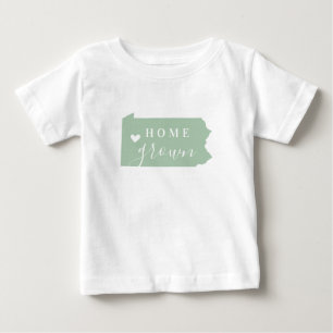 Pennsylvania Home Grown   Editable Colours State Baby T-Shirt