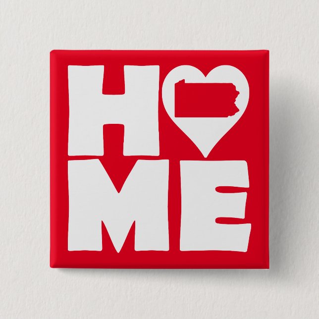 Pennsylvania Home Heart State Button Badge Pin (Front)