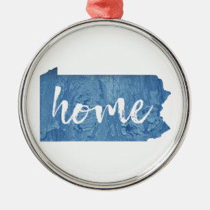 Pennsylvania Home Wood Grain Metal Tree Decoration