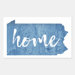 Pennsylvania Home Wood Grain Rectangular Sticker