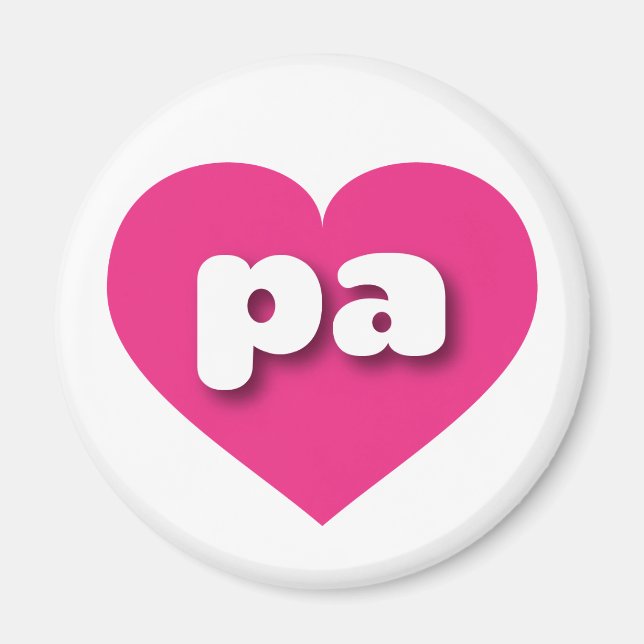 Pennsylvania hot pink heart - I love pa Magnet (Front)