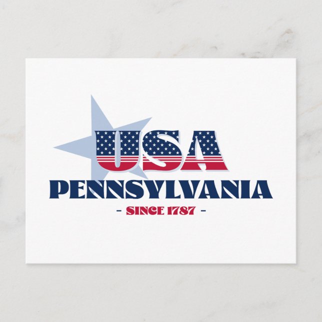 Pennsylvania in Red, White, and Blue Postcard (Front)