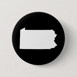 Pennsylvania in White and Black 6 Cm Round Badge