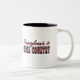 Pennsylvania Is MAGA Country Trump Trucker Hat Two-Tone Coffee Mug