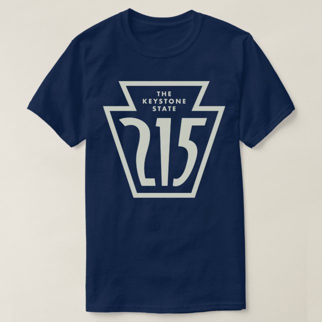 Pennsylvania Keystone Area Code 215 Tan T-Shirt (Design Front)
