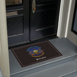 PENNSYLVANIA KEYSTONE STATE FLAG DOORMAT