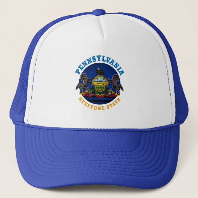 PENNSYLVANIA KEYSTONE STATE FLAG TRUCKER HAT (Front)