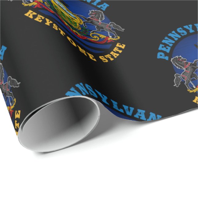 PENNSYLVANIA KEYSTONE STATE FLAG WRAPPING PAPER (Roll Corner)