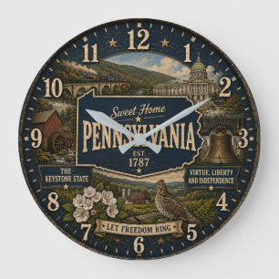 Pennsylvania Keystone State Historic Landmark Large Clock