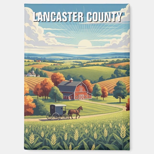 Pennsylvania Lancaster County Travel Magnet (Front)