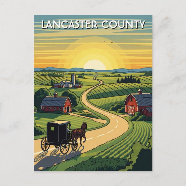 Pennsylvania Lancaster County Travel Postcard (Front)