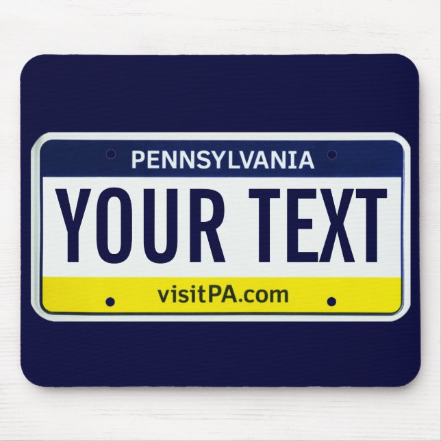 Pennsylvania license plate mouse pad (Front)