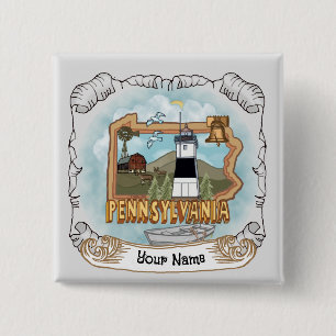 Pennsylvania Lighthouse 15 Cm Square Badge