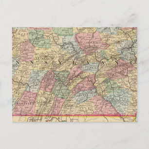 Pennsylvania Map by Mitchell Postcard