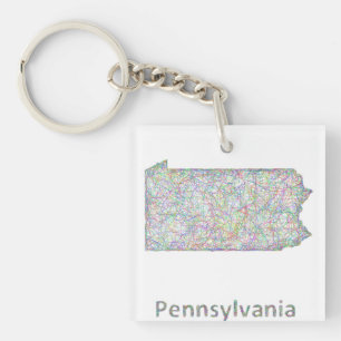 Pennsylvania map key ring