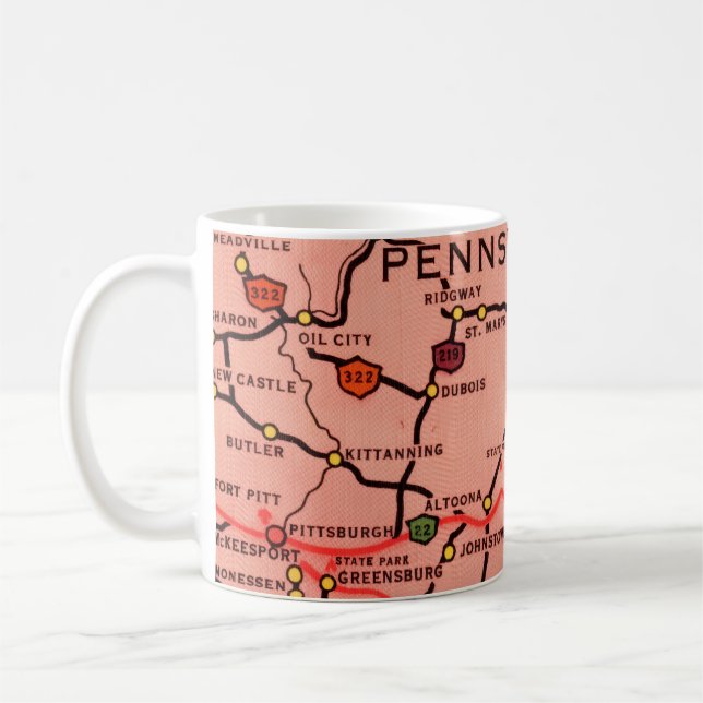 Pennsylvania Map Mug (Left)