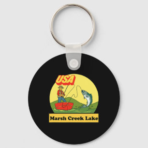 Pennsylvania Marsh Creek Lake - Usa Retro Fishing Key Ring