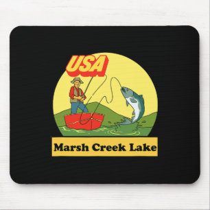 Pennsylvania Marsh Creek Lake - Usa Retro Fishing Mouse Mat