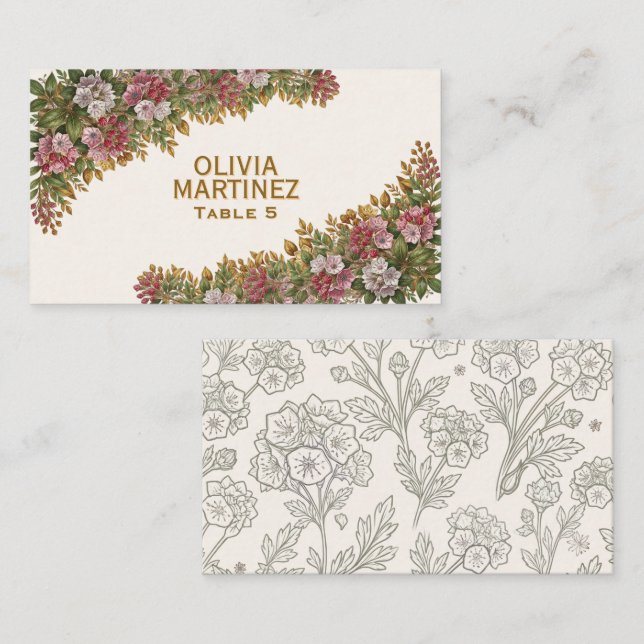 Pennsylvania Mountain Laurel Wedding Place Card (Front/Back)