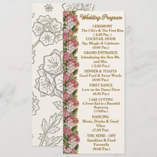 Pennsylvania Mountain Laurel Wedding Program Card