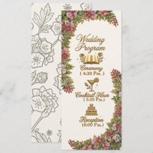 Pennsylvania Mountain Laurel Wedding Program Card