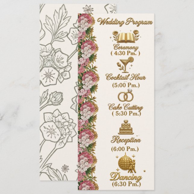 Pennsylvania Mountain Laurel Wedding Program Programme (Front/Back)