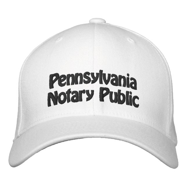 Pennsylvania Notary Embroidered Baseball Cap (Front)