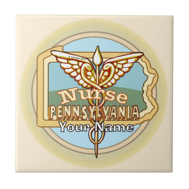 Pennsylvania Nurse Caduceus Tile (Front)