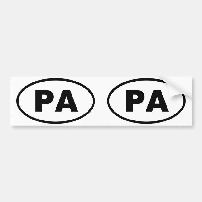 Pennsylvania PA oval Bumper Sticker (Front)