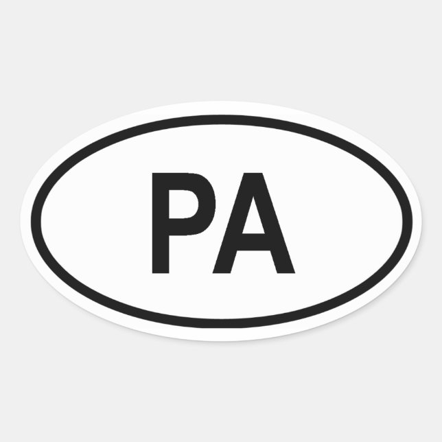 Pennsylvania "PA" Oval Sticker (Front)