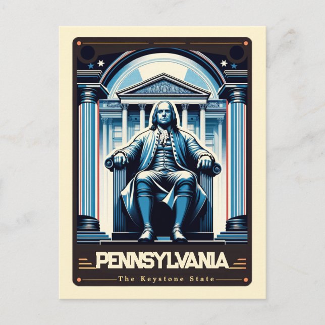  Pennsylvania | Patriotic Spirit Vintage Postcard (Front)