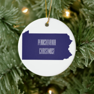 Pennsylvania personalised Christmas Ornament! Ceramic Tree Decoration