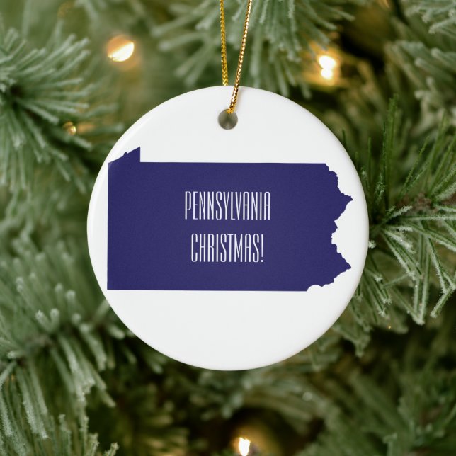 Pennsylvania personalised Christmas Ornament! Ceramic Tree Decoration (Tree)