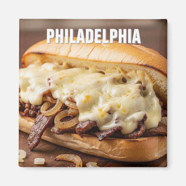 Pennsylvania Philadelphia Philly Cheesesteak Magnet (Front)